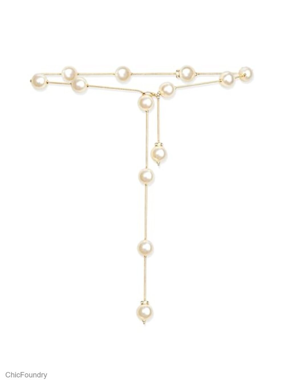 Adjustable Pearl Waist Chain Belt for Women, Gold Alloy Fashion Pearl Belt for